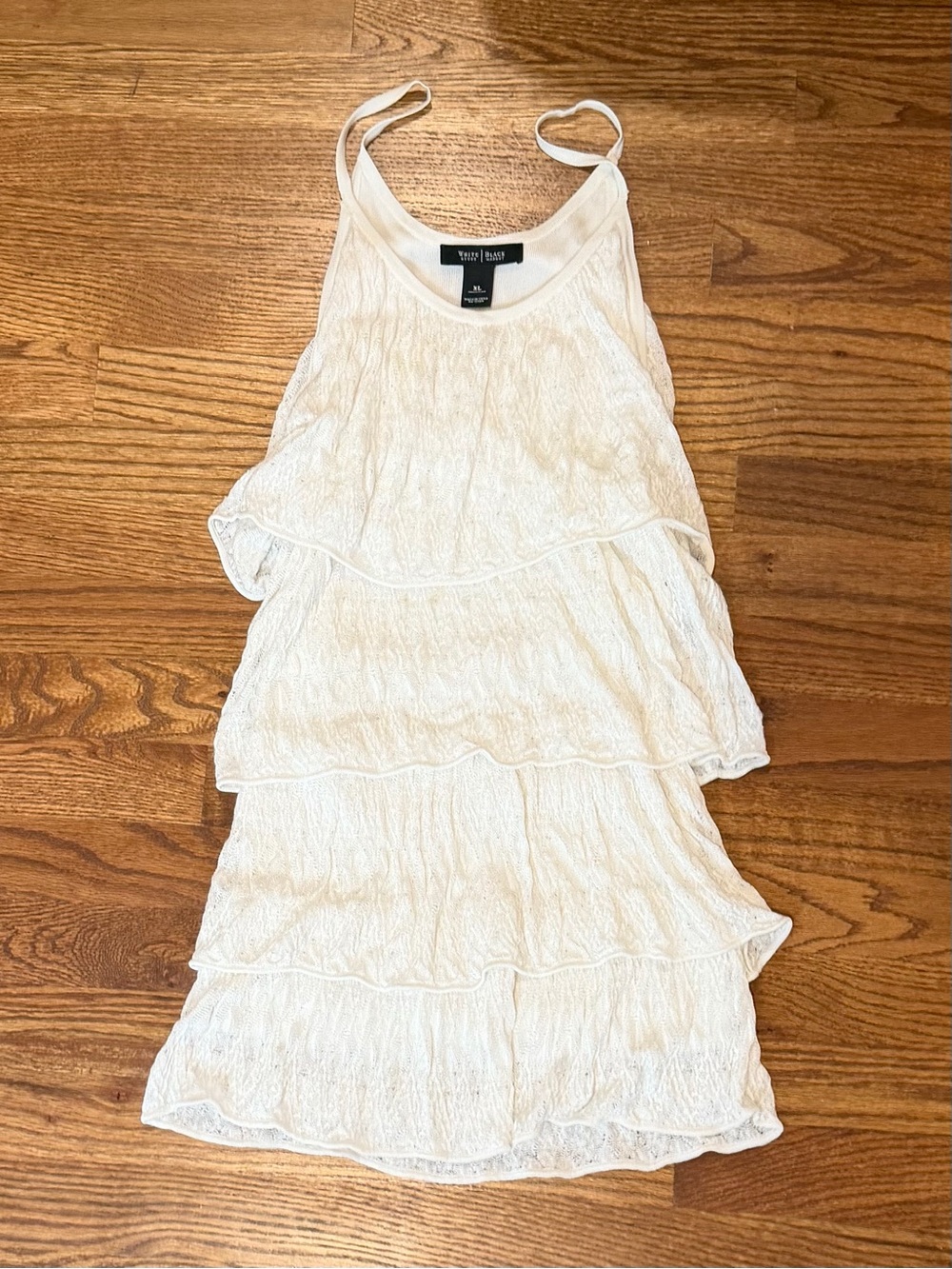 White House Black Market Cream Knit tiered top - XL